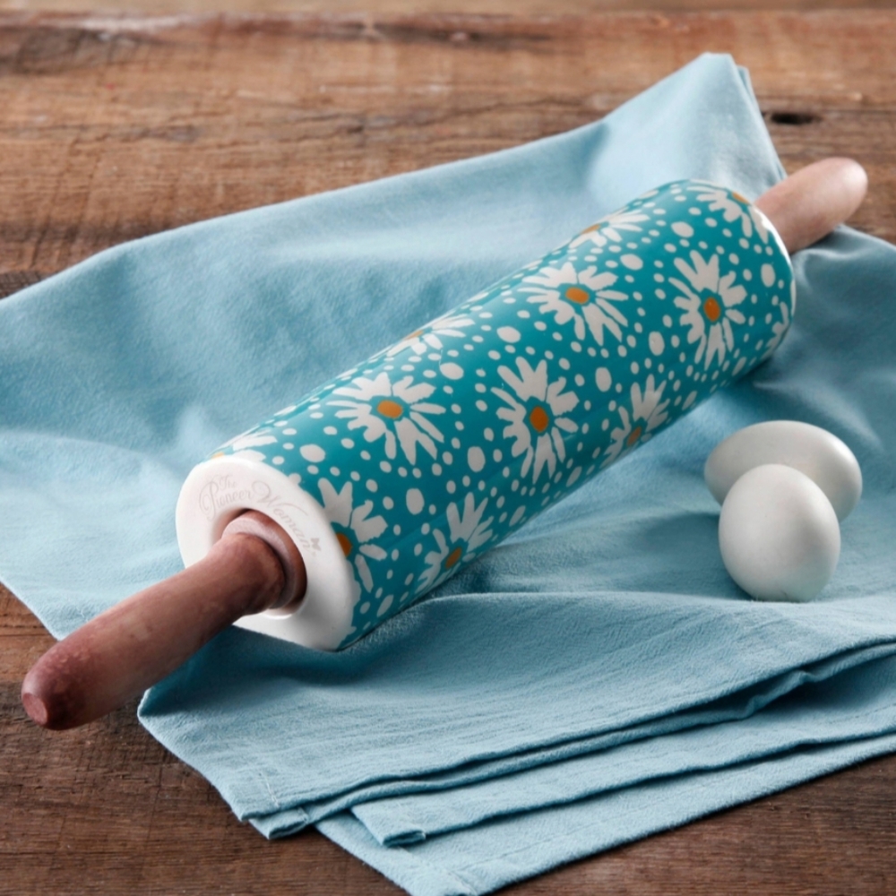The Pioneer Woman Flea Market Floral Decal Rolling Pin wth Wood Handles